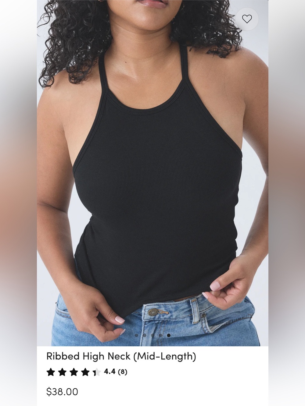 Klassy Network Black Ribbed Halter Mid-Length